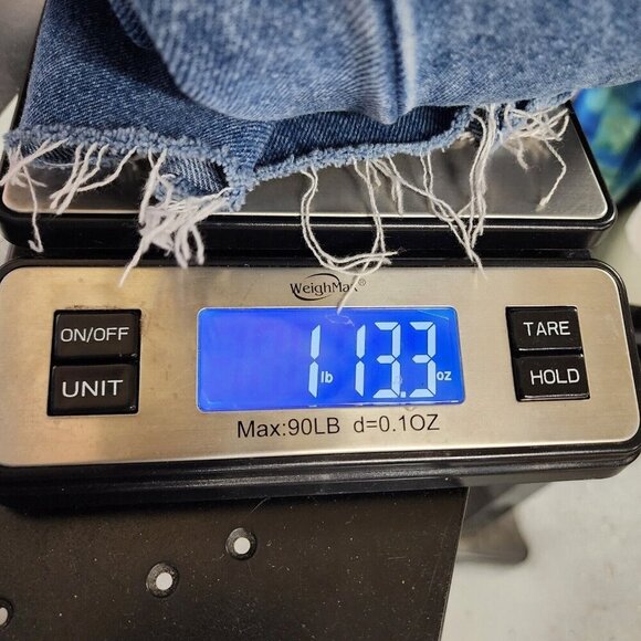 Blank NYC Denim Jumpsuit SMALL Relaxed Fit Belted Cropped Raw Straight Leg - Picture 16 of 16